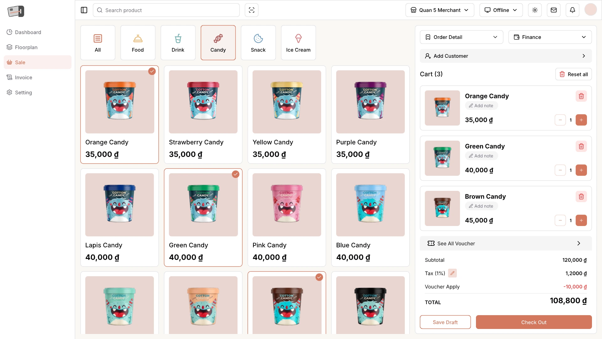 Tính năng quản lý bán hàng